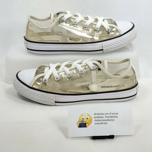 Converse Chuck Taylor All Star Lace Up Shoe Youth Girls Size 2  348633C Clear - Picture 5 of 8